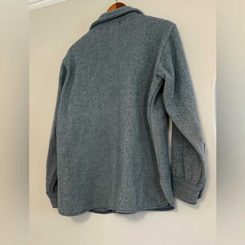 Vintage 1950’s LL Bean Northwoods Wool Shirt - blue button up - Picture 4 of 5
